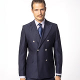 Costum dark bleumarin double breasted