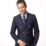 Costum dark bleumarin double breasted