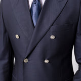 Costum dark bleumarin double breasted