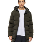 Geacă Puffer Lungă Verde Măsliniu cu Glugă – Ultra-Warm, Hidrofugă