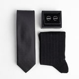 Set Cadou Accesorii (Butoni, Șosete, Cravată) NegruDungi