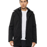 Geacă Parka 3-în-1 Urban Black cu glugă – shell impermeabil + liner matlasat detașabil