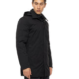 Geacă Parka 3-în-1 Urban Black cu glugă – shell impermeabil + liner matlasat detașabil