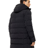 Geacă Puffer Lungă cu Glugă – Negru