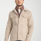 Jachetă Herringbone Beige