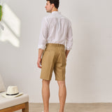 Pantaloni Scurți Everhold, cu Pense, Camel