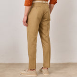 Pantaloni Everhold, Cropped cu Pense, Camel
