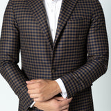 Sacou cu Carouri Vichy, Navy & Brown