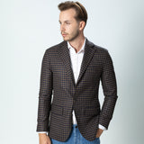 Sacou cu Carouri Vichy, Navy & Brown