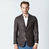 Sacou cu Carouri Vichy, Navy & Brown