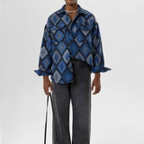 Cămașă tip Shacket Overshirt Albastră
