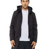 Geacă Parka 3-în-1 Urban Black cu glugă – shell impermeabil + liner matlasat detașabil