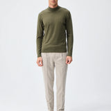 Pulover mock-neck cu cașmir – verde olive