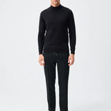 Pulover mock-neck cu cașmir – negru