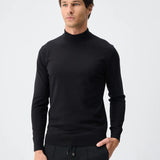 Pulover mock-neck cu cașmir – negru