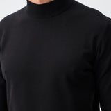 Pulover mock-neck cu cașmir – negru
