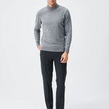 Pulover mock-neck cu cașmir – gri
