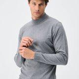Pulover mock-neck cu cașmir – gri