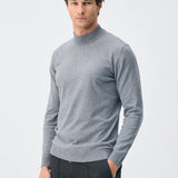 Pulover mock-neck cu cașmir – gri