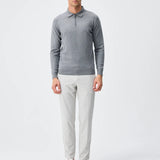Pulover polo cu fermoar – amestec cașmir - gray