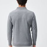 Pulover polo cu fermoar – amestec cașmir - gray