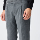 Pantaloni cu pliuri din mix de lână - gri
