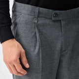 Pantaloni cu pliuri din mix de lână - gri