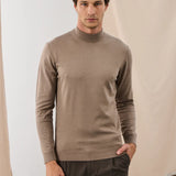 Pulover mock-neck cu cașmir – brown
