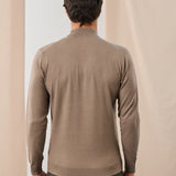 Pulover mock-neck cu cașmir – brown