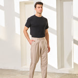 Pantaloni Everhold, Cropped cu Pense, Crem