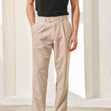 Pantaloni Everhold, Cropped cu Pense, Crem