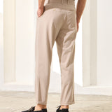 Pantaloni Everhold, Cropped cu Pense, Crem