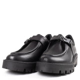 Pantofi Over Size Negri cu cusatură decorativă și cataramă