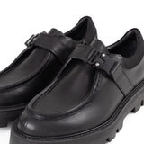 Pantofi Over Size Negri cu cusatură decorativă și cataramă