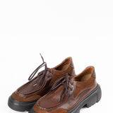 Pantofi Over Size Maro cu cusatură decorativă
