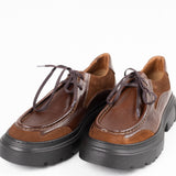 Pantofi Over Size Maro cu cusatură decorativă