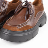 Pantofi Over Size Maro cu cusatură decorativă