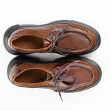 Pantofi Over Size Maro cu cusatură decorativă