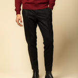 Pantaloni Confort Line negru 100% lana flannel