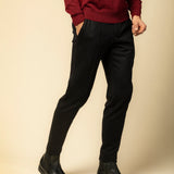 Pantaloni Confort Line negru 100% lana flannel