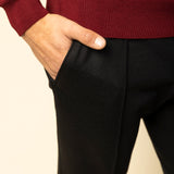 Pantaloni Confort Line negru 100% lana flannel