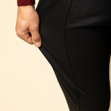 Pantaloni Confort Line negru 100% lana flannel