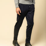 Pantaloni Confort Line bleumarin 100% lana flannel