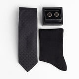 Set Cadou Accesorii (Butoni, Șosete, Cravată) NegruCărbune