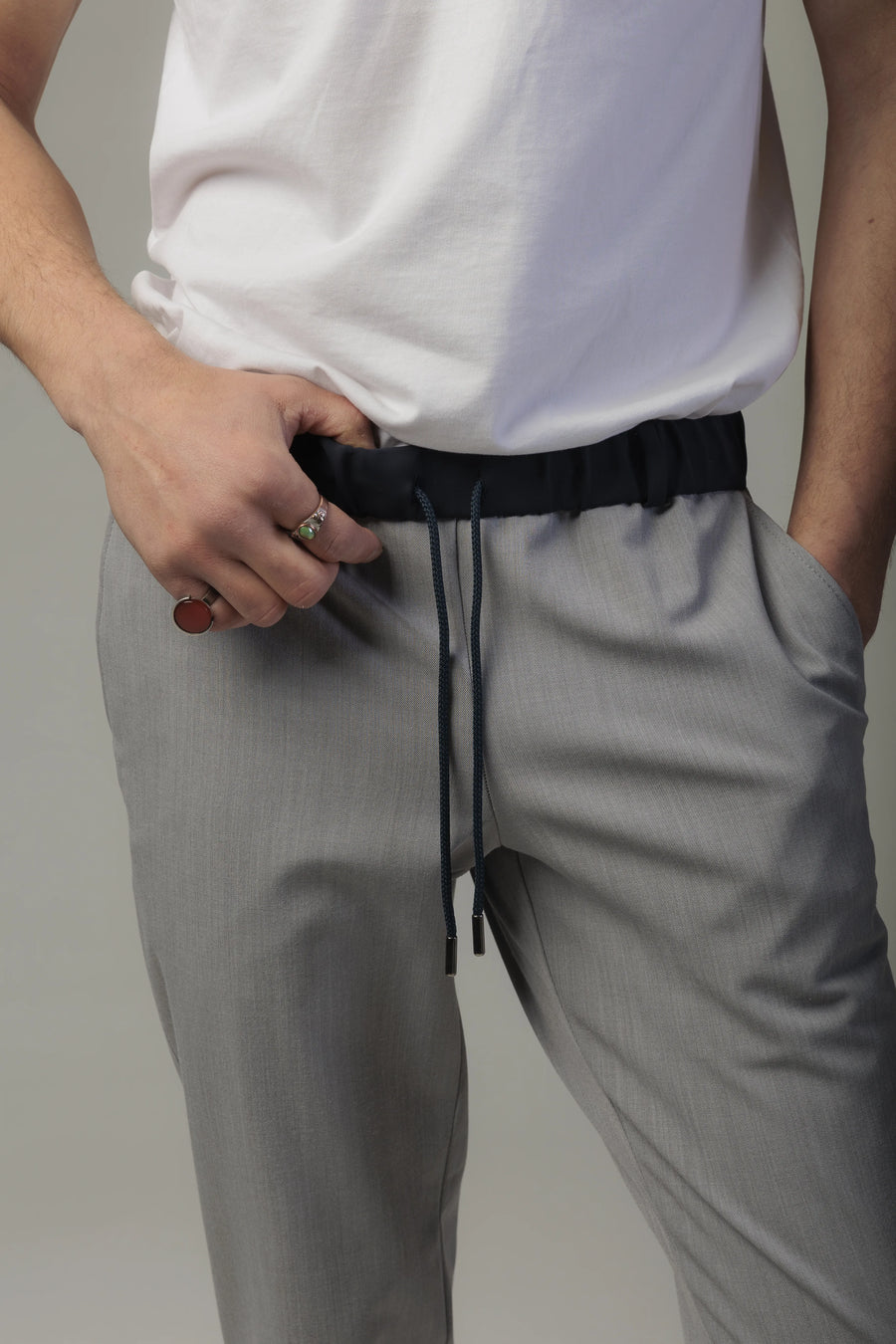 Pantaloni Confort Line Gri, din Bumbac