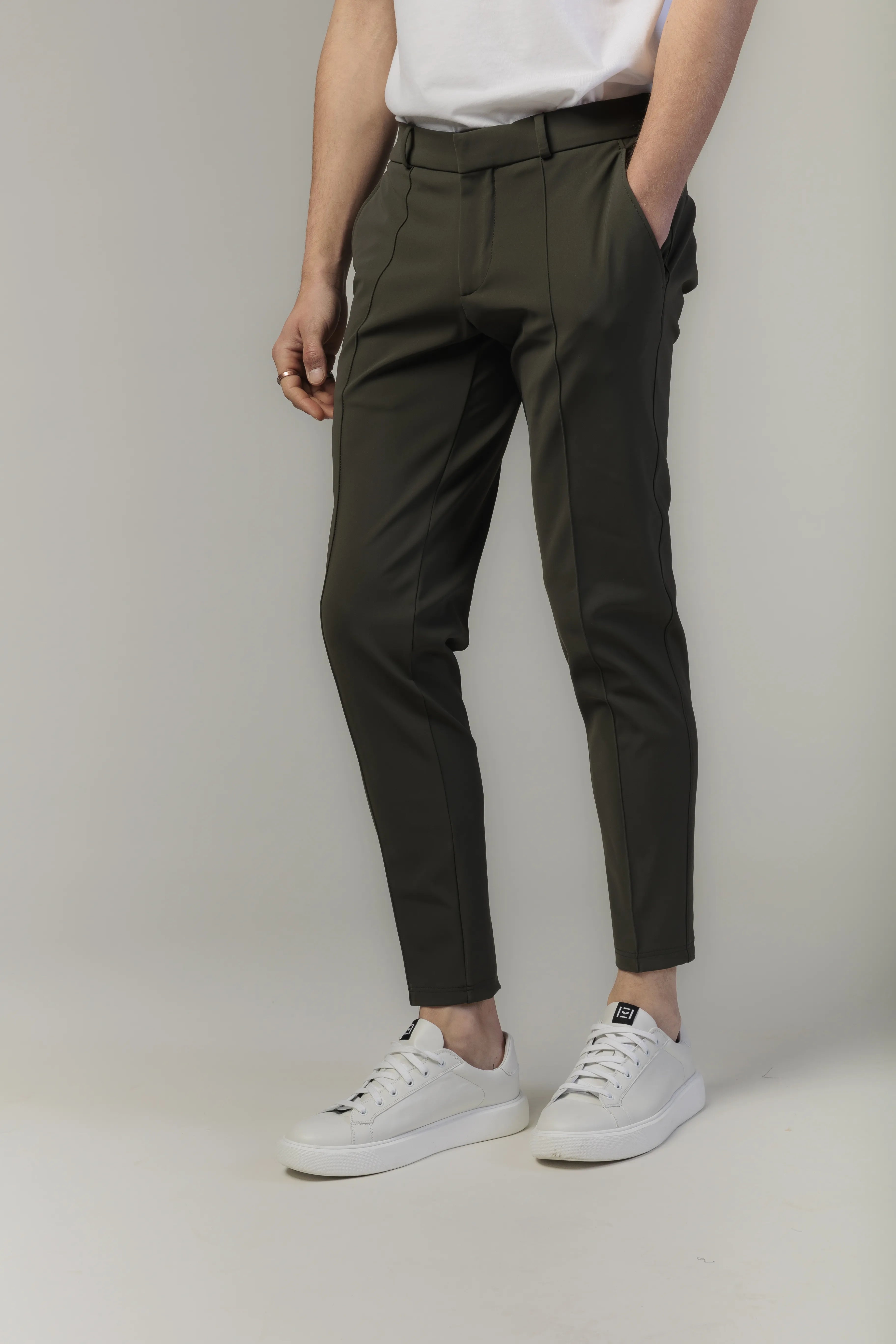 Pantaloni Verde Inchis Barbati, Pantaloni Confort Line, Pantaloni Verzi Eleganti Barbati 