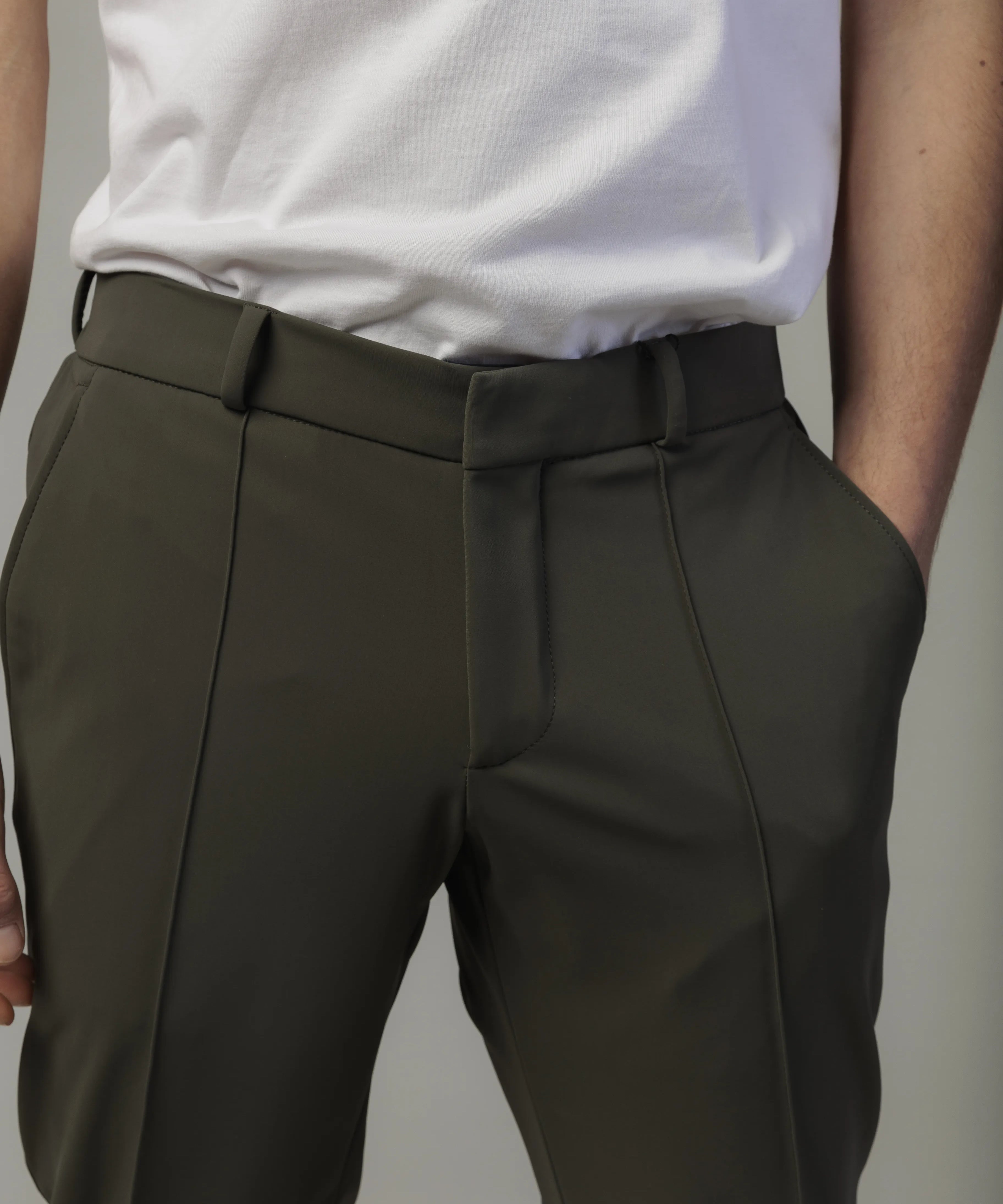 Pantaloni Verde Inchis Barbati, Pantaloni Confort Line, Pantaloni Verzi Eleganti Barbati 