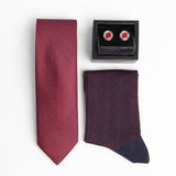 Set Cadou Accesorii (Butoni, Șosete, Cravată) MagentaInchis