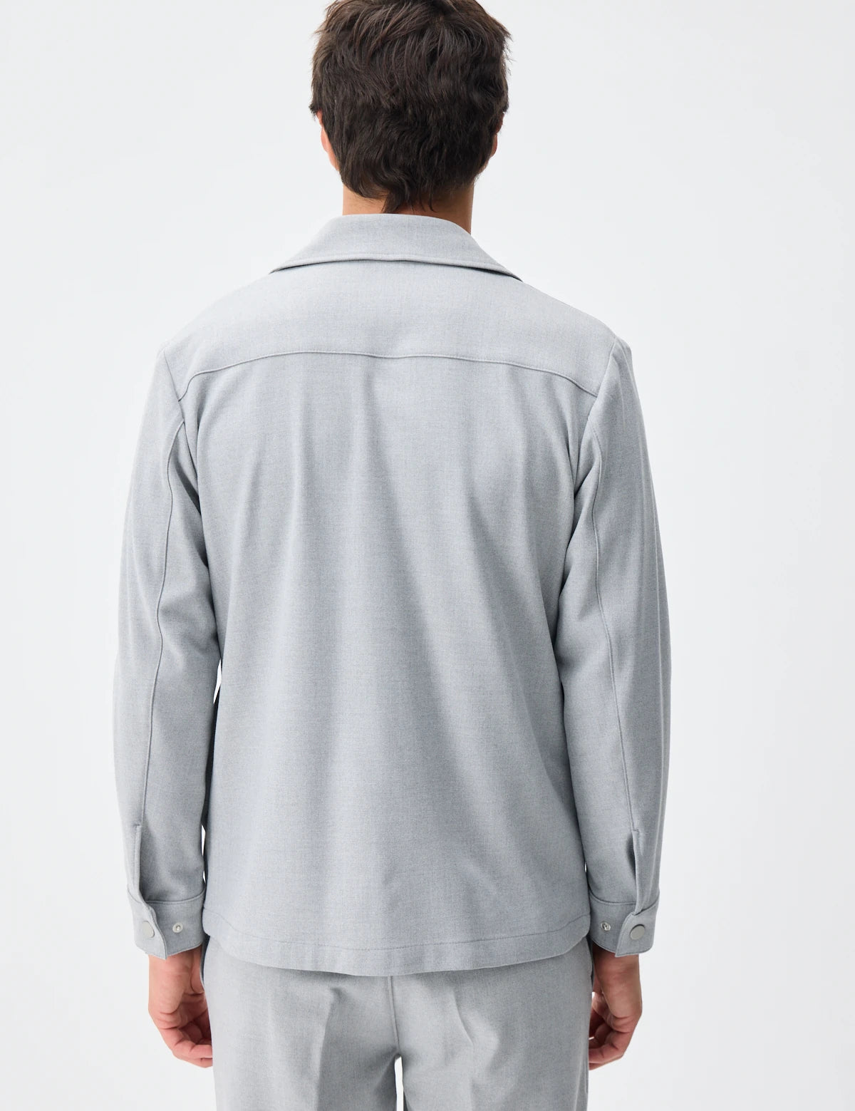 Set Jachetă cu două buzunare și pantaloni - Light Grey