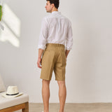 Pantaloni Scurți Everhold, cu Pense, Camel